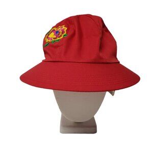DEADSTOCK 80s Liz Claiborne Accessories red embroidered hat